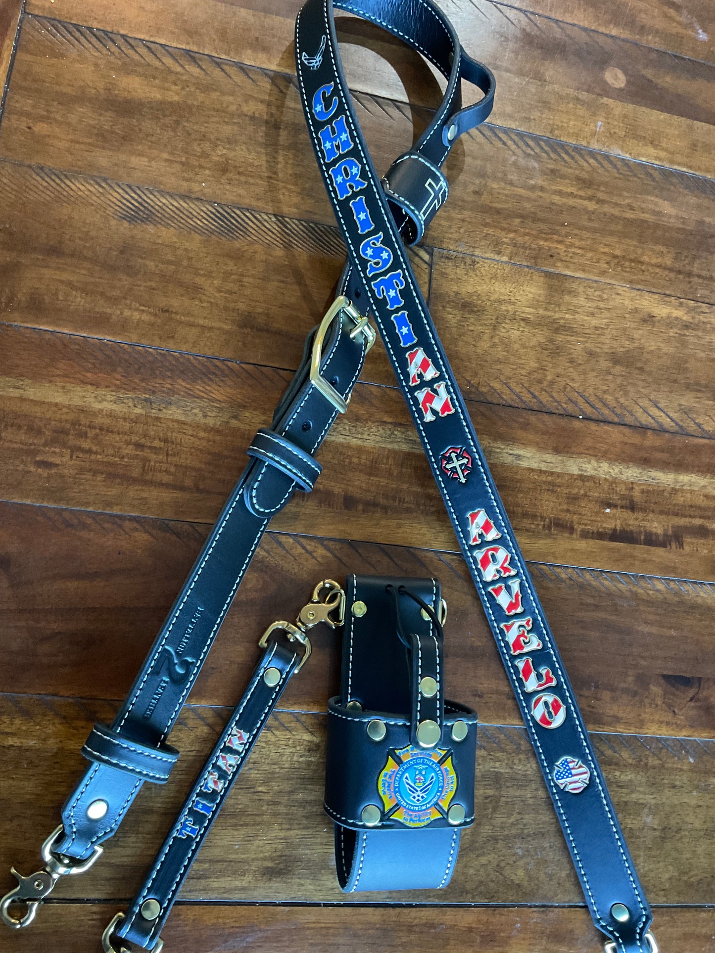 Black Bridle- Radio Strap, Holster, and Sway strap Complete Set