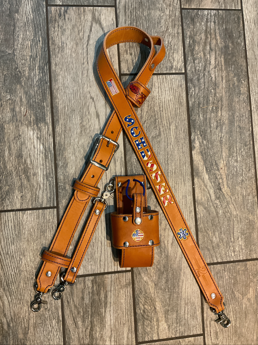 Saddle Tan Bridle - Radio Strap, Holster, and Sway strap Complete Set