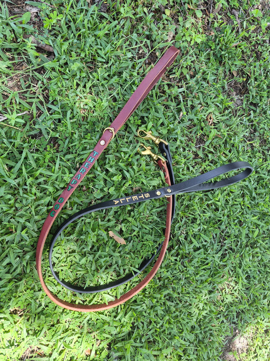 Bridle Leather Dog Leash