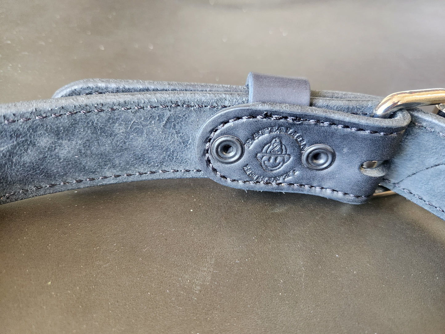 Duty Belt- Diamond Plate design-Bridle Leather